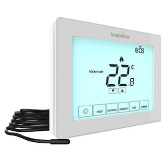 Heatmiser Touch-E V2 Touchscreen Electric Floor Thermostat (3m Probe Included)