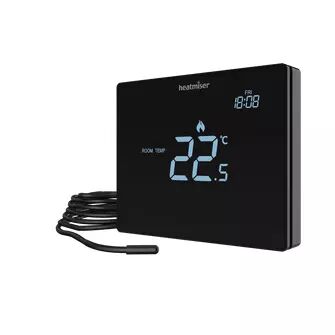 Heatmiser Touch-E V2 Touchscreen Electric Floor Thermostat - Carbon Black