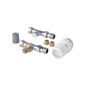 Danfoss RAS-B² Angled Dynamic TRV with Lockshield - 15mm