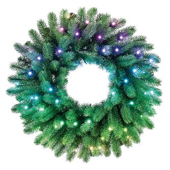 Twinkly Pre-Lit Smart LED Indoor Christmas Wreath Decoration - 24 Inches