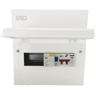 Garo Metal Consumer Unit for Heat Pumps with Type B RCCB 8 Modules