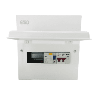 Garo 10 Module Metal Consumer Unit with SPD, Isolator &amp; Type B RCCB