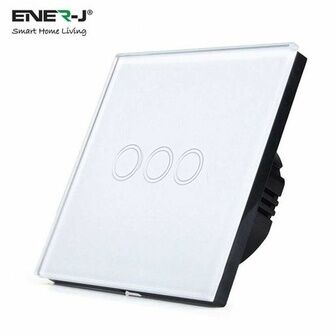 ENER-J Wifi Smart 3 Gang Touch Switch, No Neutral Needed, White Body