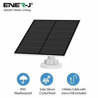 ENER-J 5W Crystal cell Solar Panel with 3M charging cable, IP66 (Compatible with SHA5344 Battery Camera Floodlights)