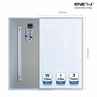 ENER-J Infrared Panel 720W 120x60 with built in Receiver and Wireless Thermostat included