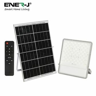 ENER-J 200W LED Floodlights with Solar Panels, 30W Solar Panel, 25AH Battery, 2600 lumens
