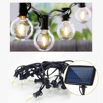 ENER-J Solar String Kit 7.6m 25 Filament Bulbs 4400 mAh Battery