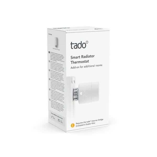 Tado (Add-On) ECO Smart TRV Radiator Thermostat - 78mm x 52mm only £59.99