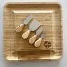 Cherish Planet 100% Bamboo Wooden Cheese Board With Drawer &amp; Knives Set additional 3