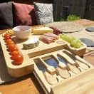 Cherish Planet 100% Bamboo Wooden Cheese Board With Drawer &amp; Knives Set additional 8