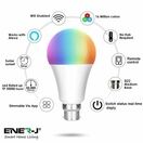 ENER-J Smart WiFi GLS LED Lamp B22, 9W, RGB+W+WW, Dimmable  (selling in packs of 3) additional 11