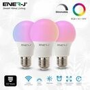ENER-J Smart WiFi GLS LED Lamp E27, 9W, RGB+W+WW, Dimmable (selling in packs of 3) additional 4