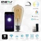ENER-J Smart WiFi CCT Changing & Dimmable Amber Glass ST64 LED Lamp E27 8.5W (selling in packs of 3) additional 1