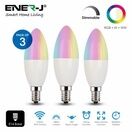 ENER-J Smart WiFi E14 LED Candle Bulb 4.5W, RGB+W+WW, Dimmable (selling in packs of 3) additional 6