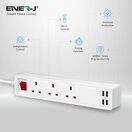 ENER-J 13A SMART Wi-Fi Power Strips with 3 Sockets & 4 USB additional 2