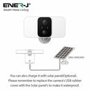 ENER-J Smart Wireless 1080P Battery Camera with Twin Floodlights, 10400mAh Batteries additional 6