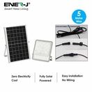 ENER-J 50W LED Floodlights with Solar Panels, 12W Solar Panel, 10AH Battery, 1100 lumens additional 6