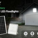 ENER-J 50W LED Floodlights with Solar Panels, 12W Solar Panel, 10AH Battery, 1100 lumens additional 14