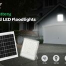 ENER-J 100W LED Floodlights with Solar Panels, 18W Solar Panel, 15AH Battery, 1700 lumens additional 16