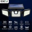 ENER-J Solar Wall Light with Sensor, 3 heads, 6.5W with Remote additional 3