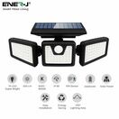 ENER-J Solar Wall Light with Sensor, 3 heads, 6.5W with Remote additional 2