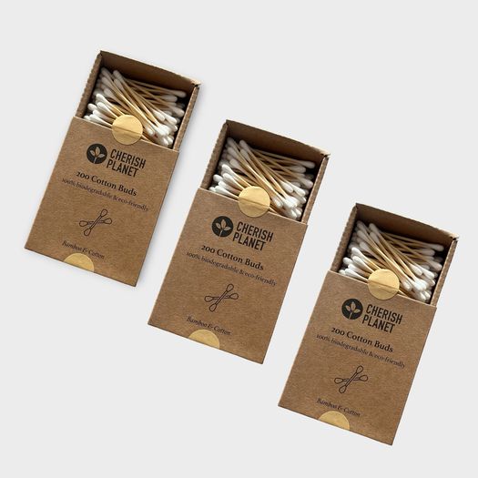Cherish Planet Bamboo Cotton Buds - 600 Pack