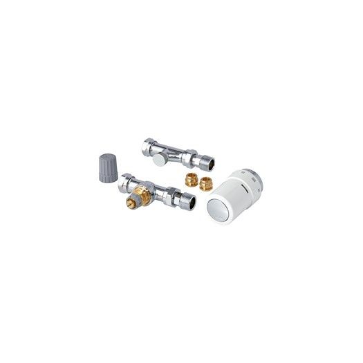 Danfoss RAS-B² Angled Dynamic TRV with Lockshield - 15mm