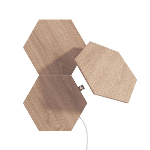 Nanoleaf Elements Wood Effect Hexagon LED Smart Light Expansion Kit - Pack of 3