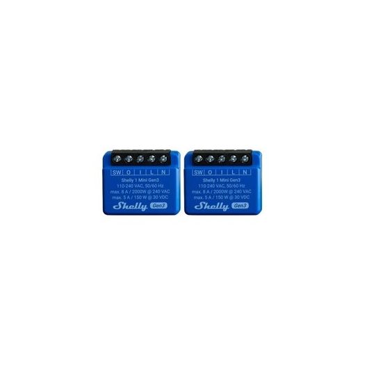 Shelly 1 Mini Gen 3 WiFi Smart Switch (Pair)