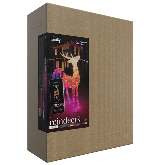 Twinkly 3D Red Nose Reindeers (250 RGB+W LED, 125cm)