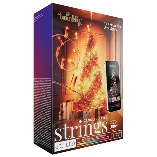 Twinkly Strings USB 200 Candle-Shaped LED Wire Lights