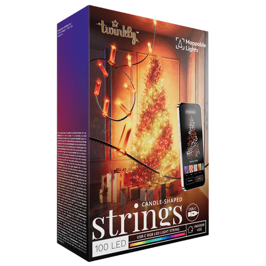 Twinkly Strings USB 100 Candle-shaped RGB LEDs Wire (USB-C)