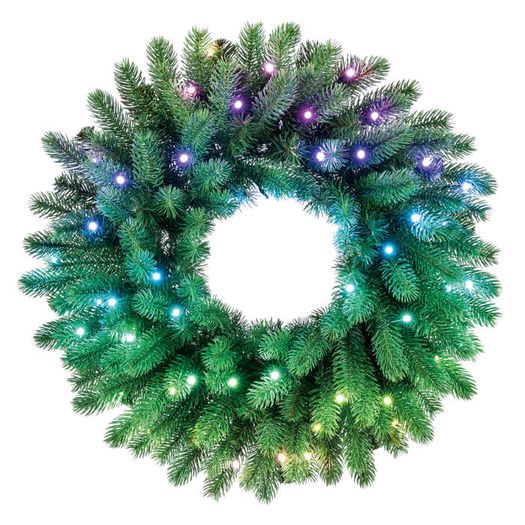 Twinkly Pre-Lit Smart LED Indoor Christmas Wreath Decoration - 24 Inches