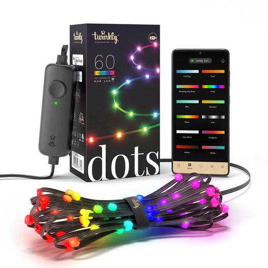Twinkly Dots, 60 RGB LED String Wire Lights (USB-A)