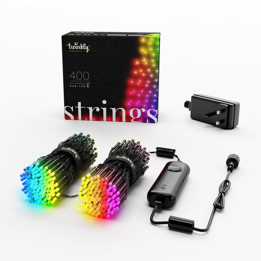 Twinkly Strings 400 Led RGB Black Wire Lights (Plug G, UK Type)