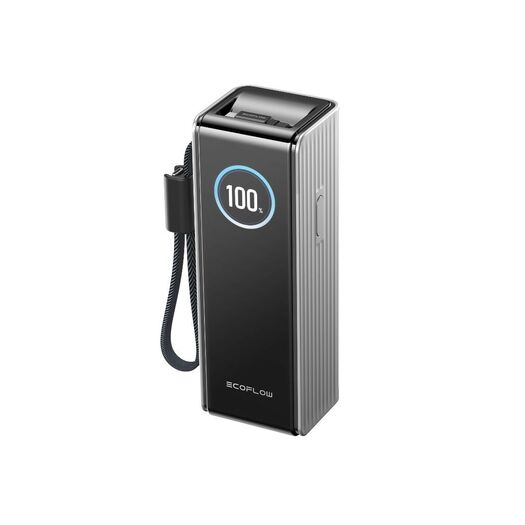 EcoFlow RAPID 25,000mAh Power Bank With Built-In USB Cables - Silver