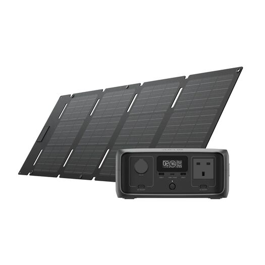 EcoFlow RIVER 3 UPS Portable Power Station + 45W USB-C Solar Panel