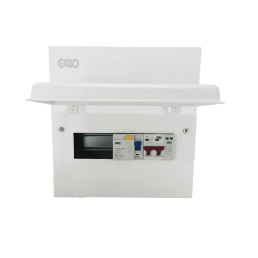 Garo 10 Module Metal Consumer Unit with SPD, Isolator &amp; Type B RCCB