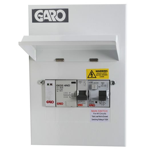Garo EV Consumer Unit with 40A protection and PME Fault Protection