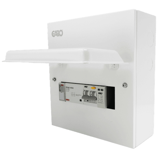 Garo 8-way EV Consumer Unit with 40A Protection and PME Fault Protection