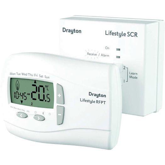 Drayton Lifestyle RFPT 7-Day Wireless Programmable Room Thermostat &amp; SCR Receiver