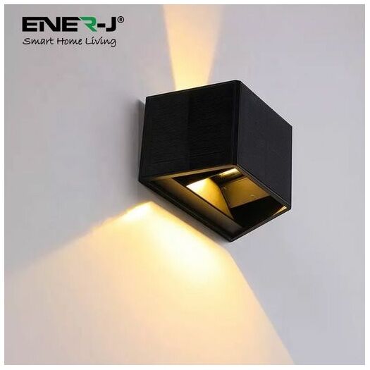 ENER-J Solar-Powered Adjustable Up-Down Directional Wall Light - Black