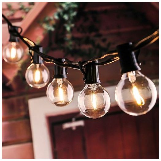 ENER-J Solar-Powered G40 25 LED Filament Bulb String Lights - 25ft