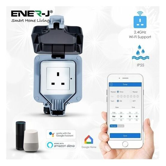 ENER-J Smart WiFi Waterproof Single Socket (IP55)