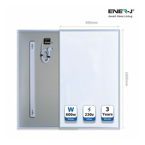 ENER-J  Infrared Heating Panel, White Body, 600W 1005*595