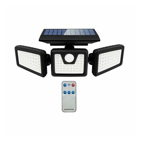 ENER-J Solar Wall Light with Sensor, 3 heads, 6.5W with Remote